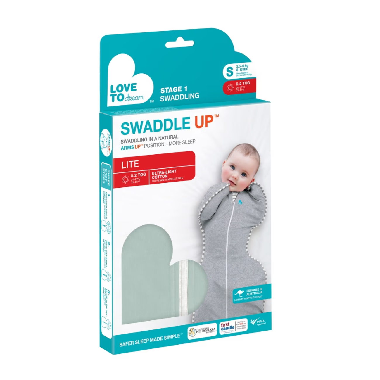Stage 1 Swaddle Up - 1.0 TOG - Grey Marl