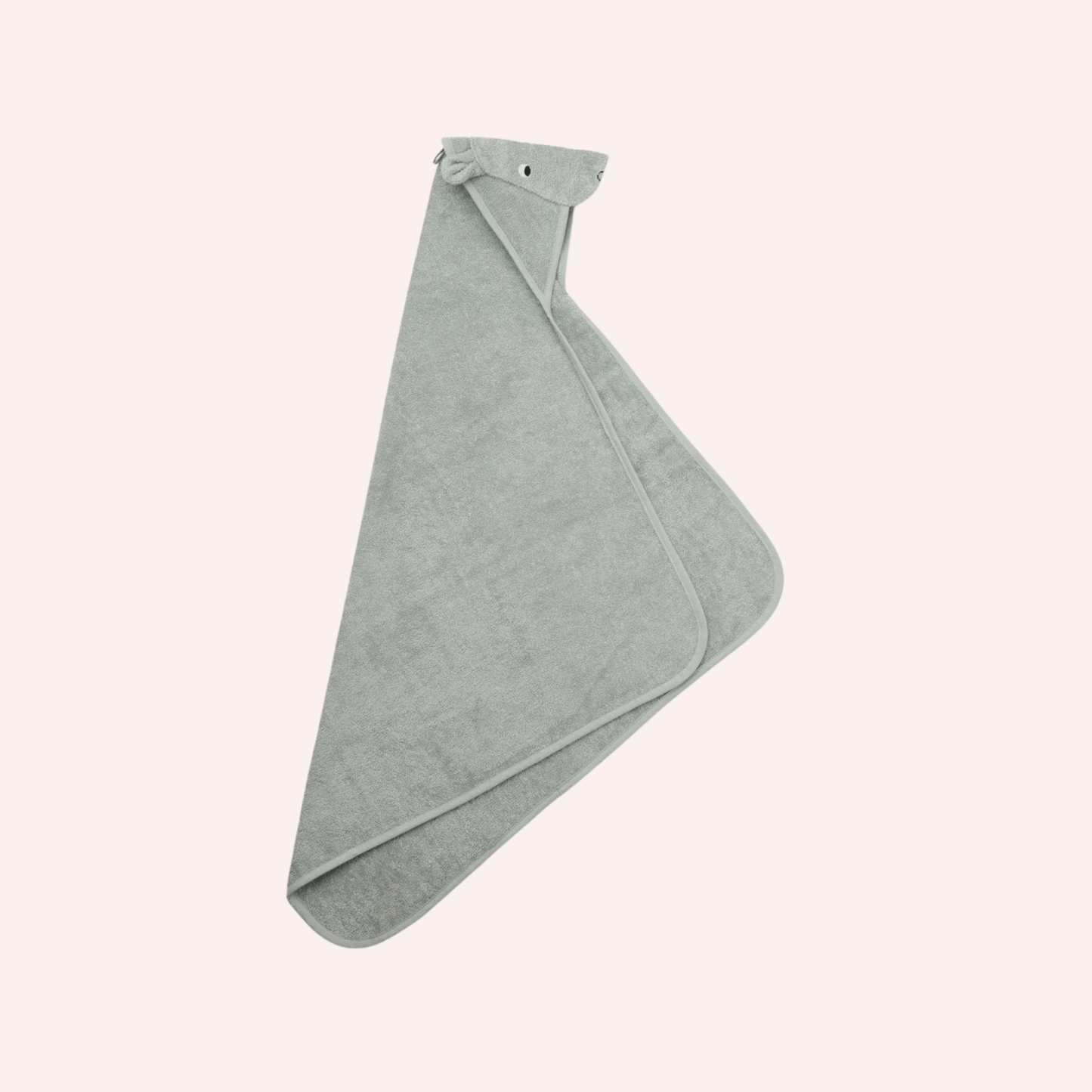 Albert Hooded Baby Towel - Hippo Dove Blue