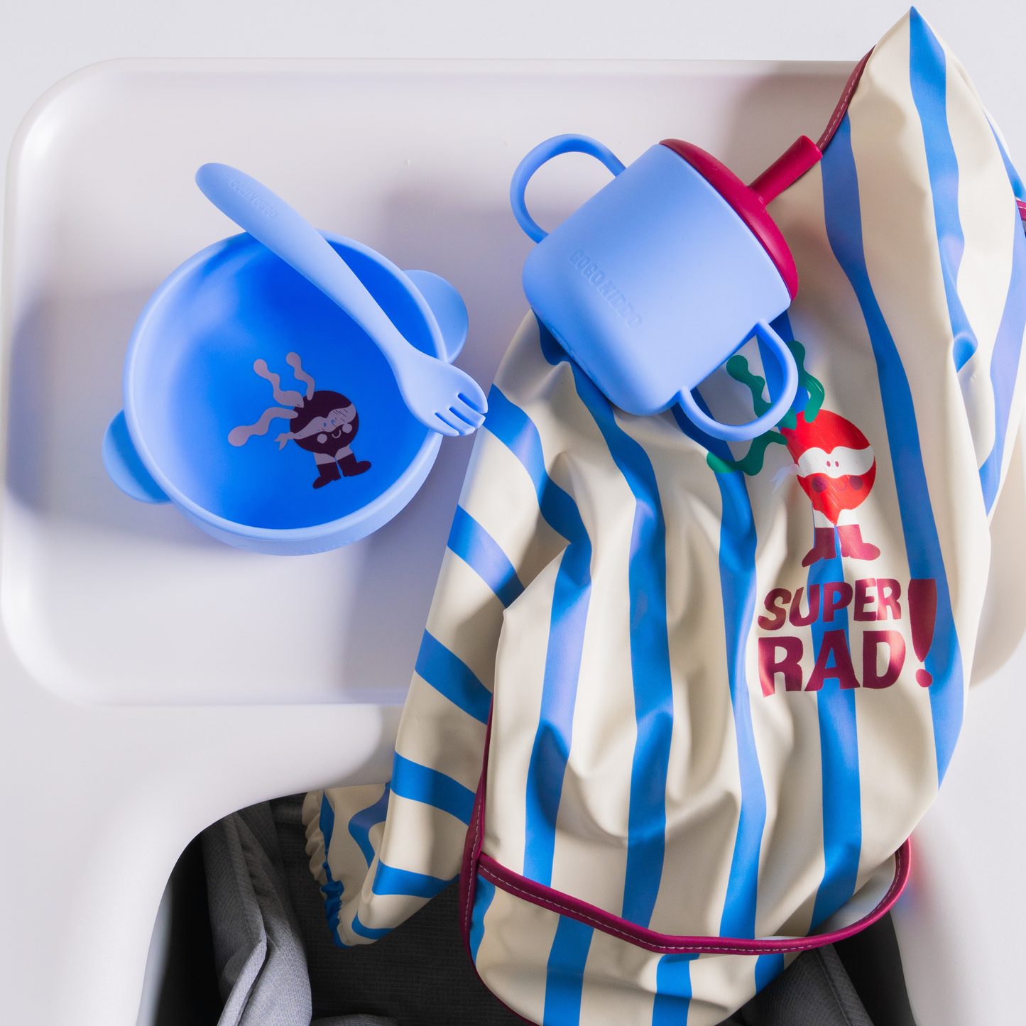 Fun Firsts Silicone Suction Bowl - Super Rad Periwinkle Blue