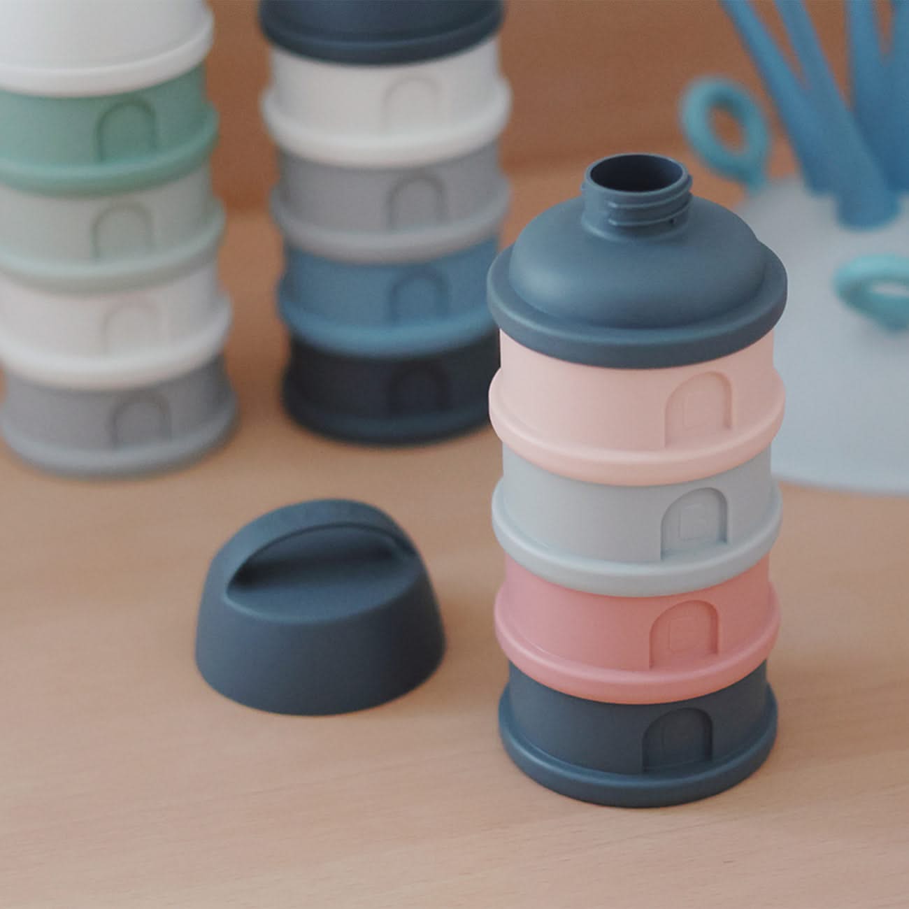 Beaba - Formula & Snack Container - Mineral Grey/Pink