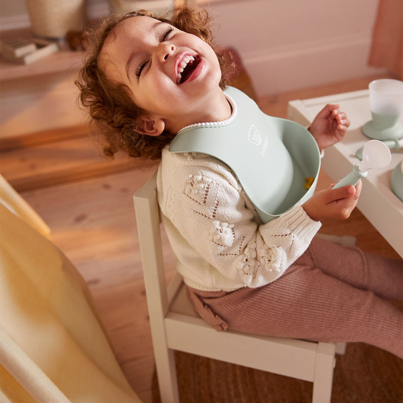 Baby Bib - Powder Green / Powder Blue 2 pack