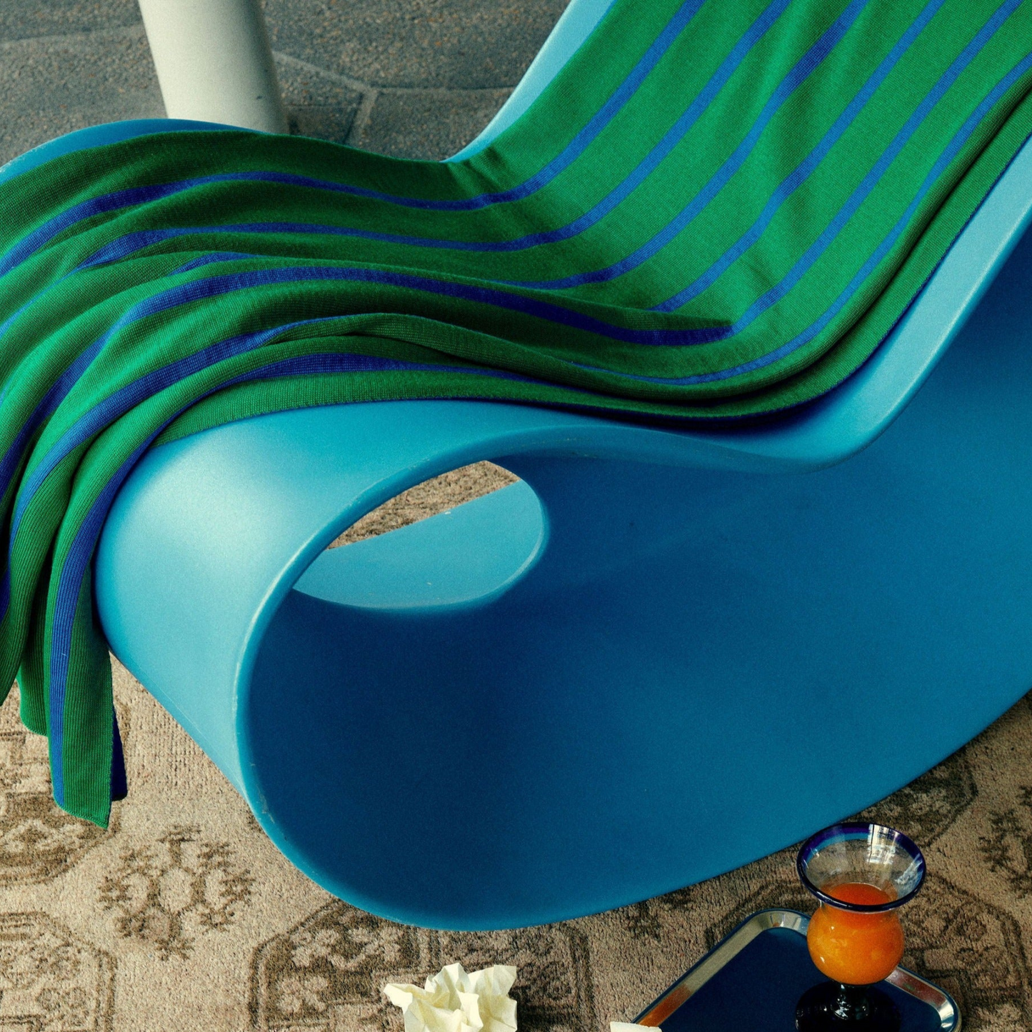 Baby Blanket - Emerald Ocean Life In Stripes