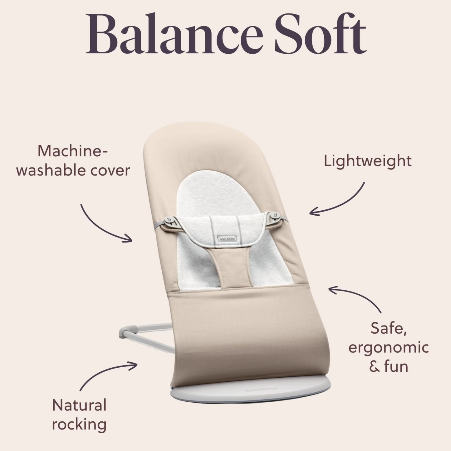 Bouncer Balance Soft Woven/Jersey Tri-Fabric - Dark Grey