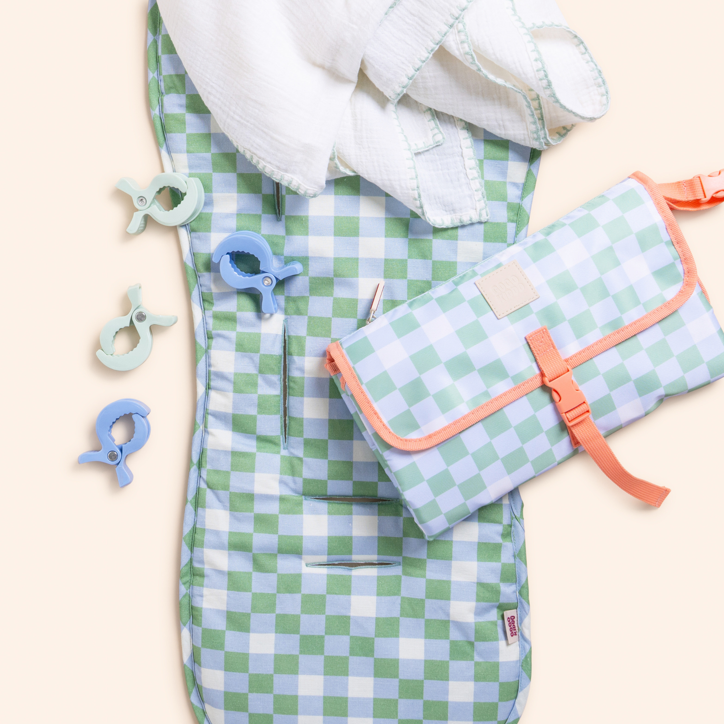 Light and Breathable Muslin Swaddle Duo - Ivory/Sage