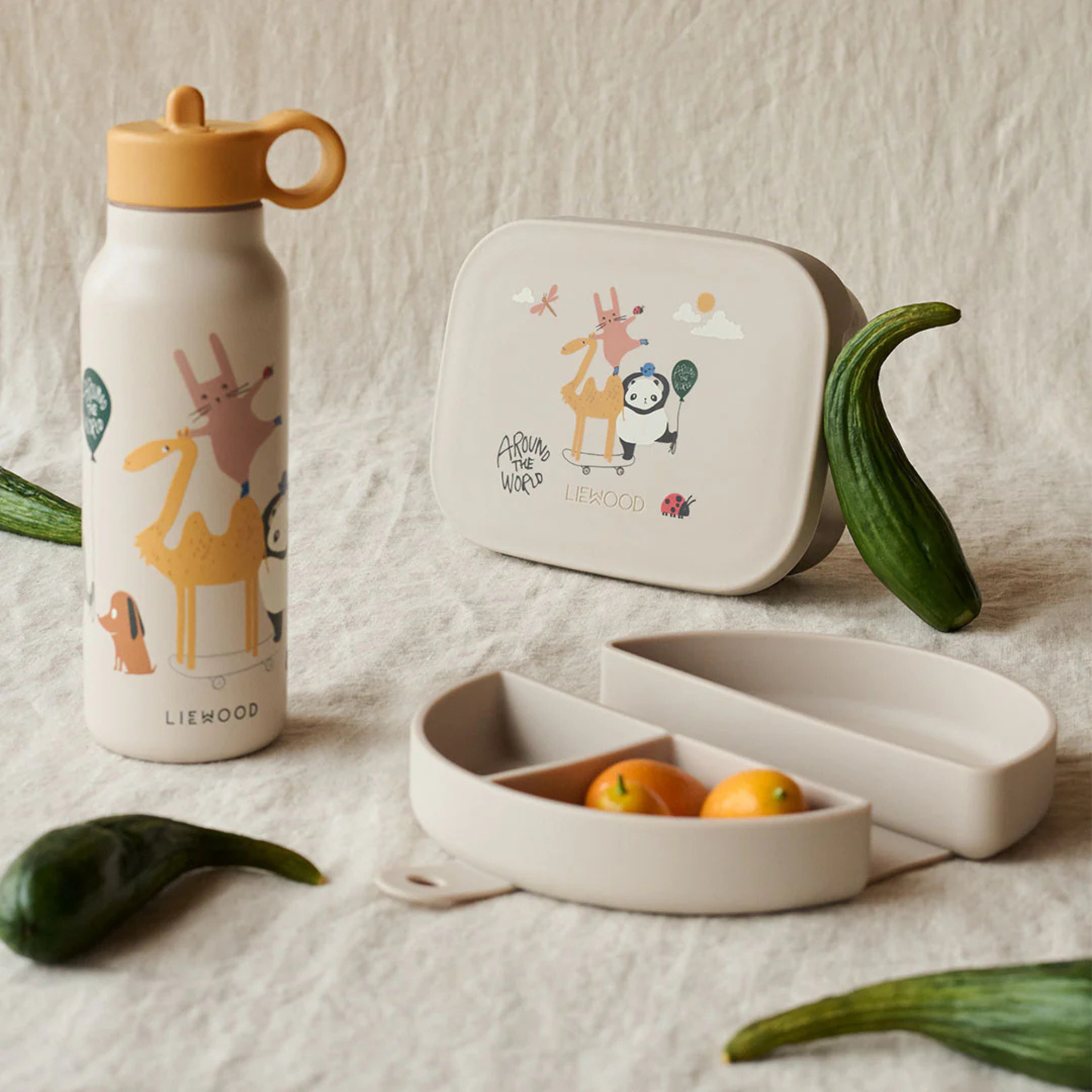 Eugene Foldable Snack Box - Peach/Sea Shell