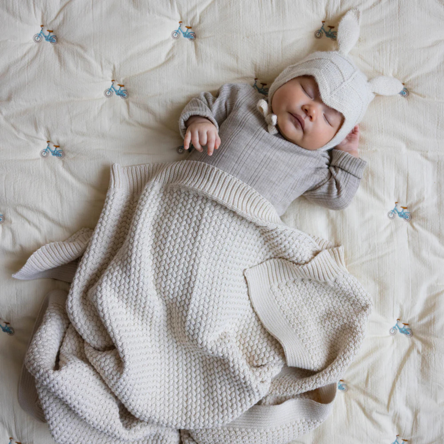 Harper Baby Knit Throw - Off White