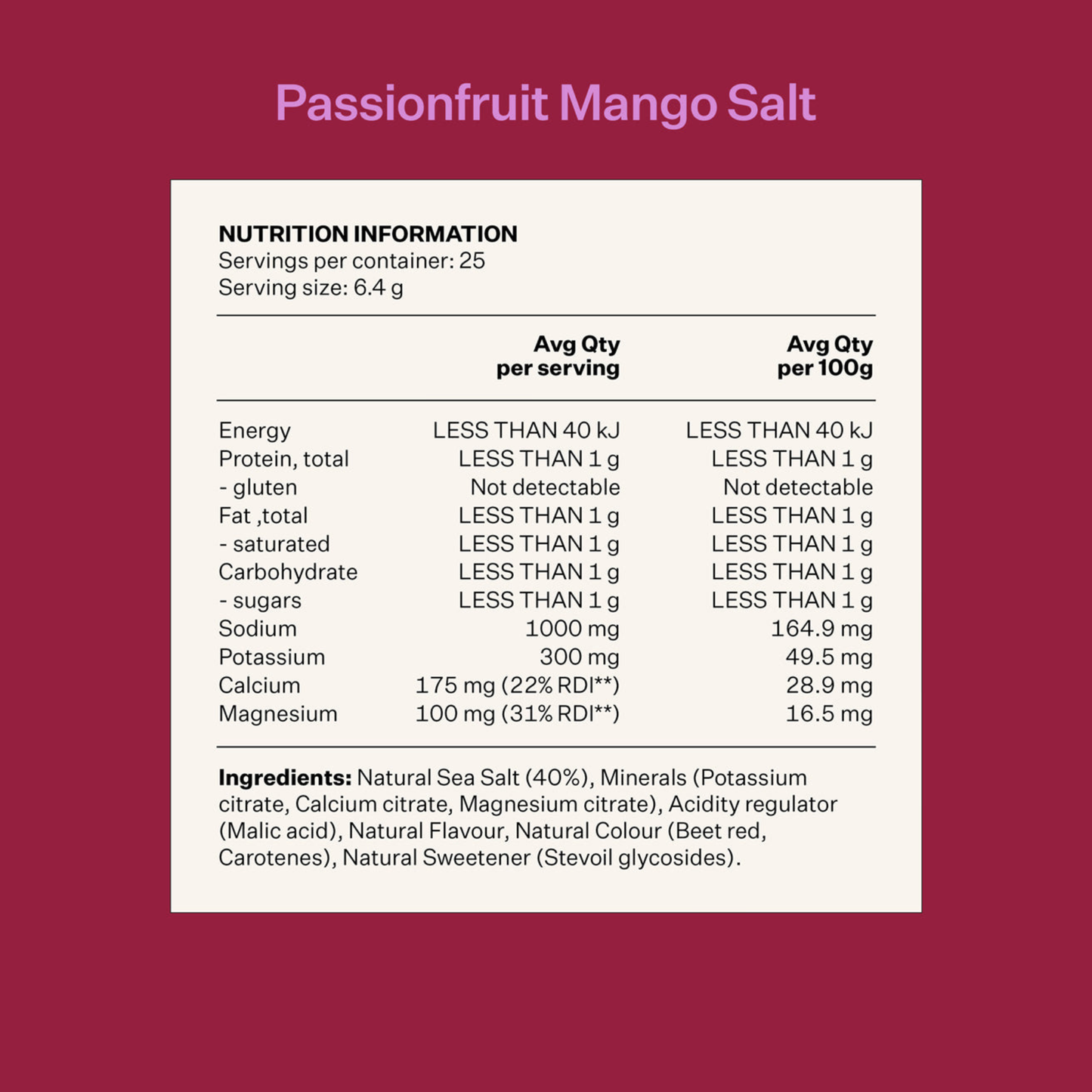 Hydrate Electrolytes - Passionfruit Mango