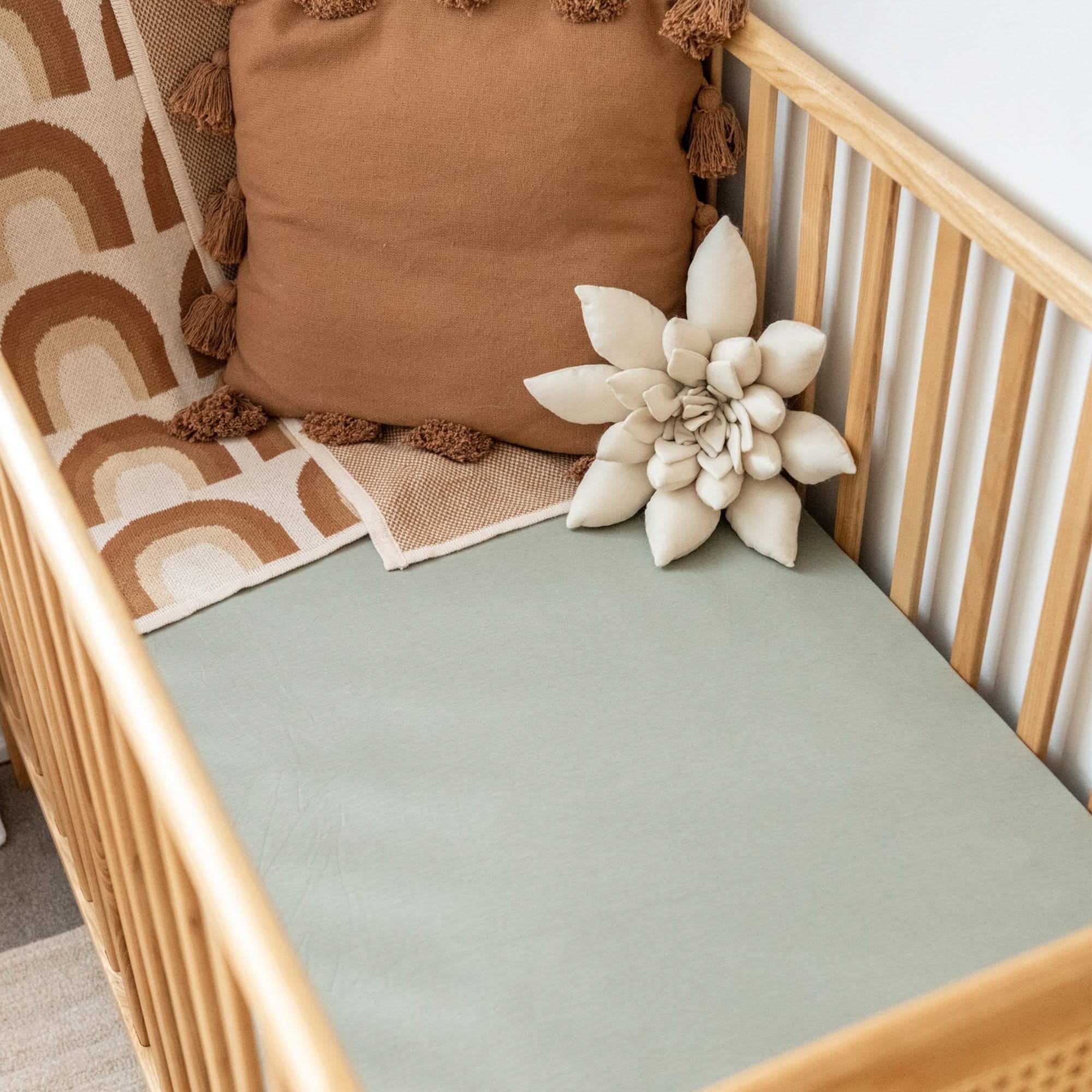 Bamboo Cot Fitted Sheet Big W Organic Cot Sheet Sage By Kiin The