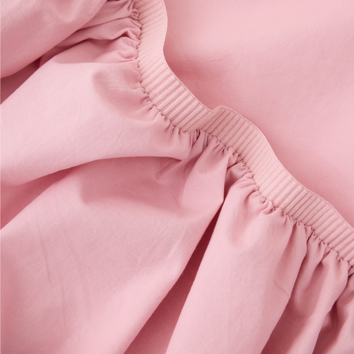 Leo Washed Cotton Fitted Sheet - Pink Lotus