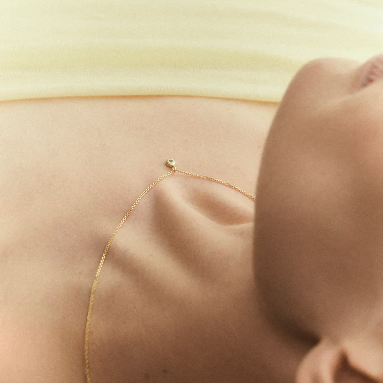 Tiny Birthstone Pendant - White Gold