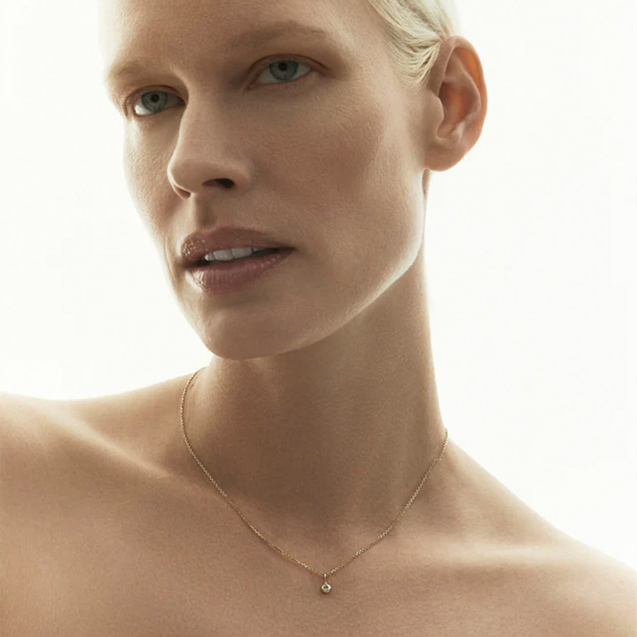 Tiny Birthstone Pendant - Yellow Gold