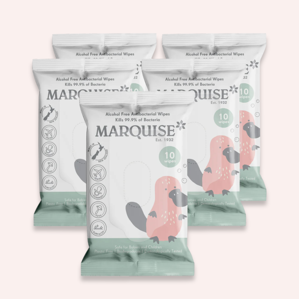 Marquise Alcohol Free Antibacterial Wipes - 10 Pack