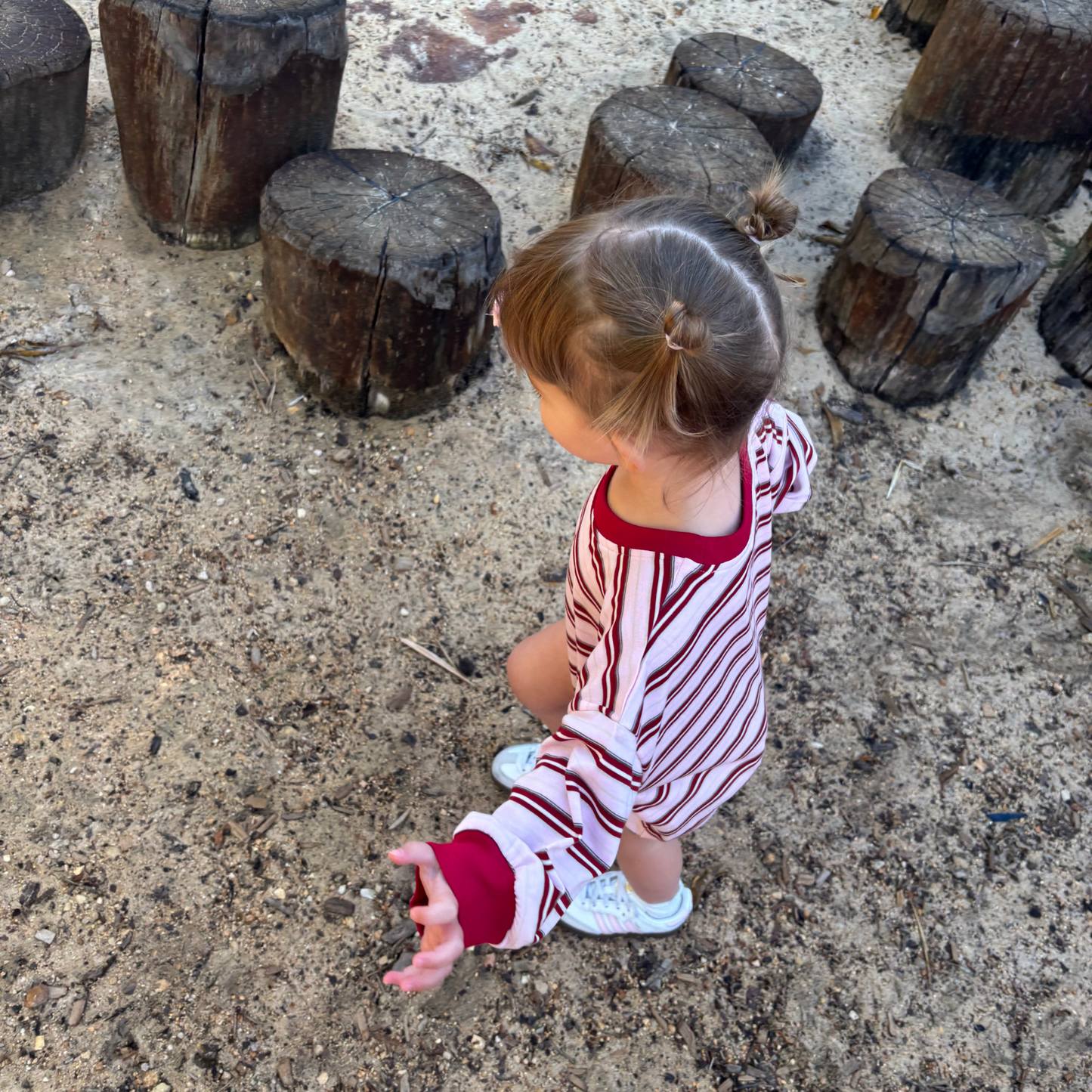 Mattie Stripe Cotton Bodysuit - Pink/Red Stripe