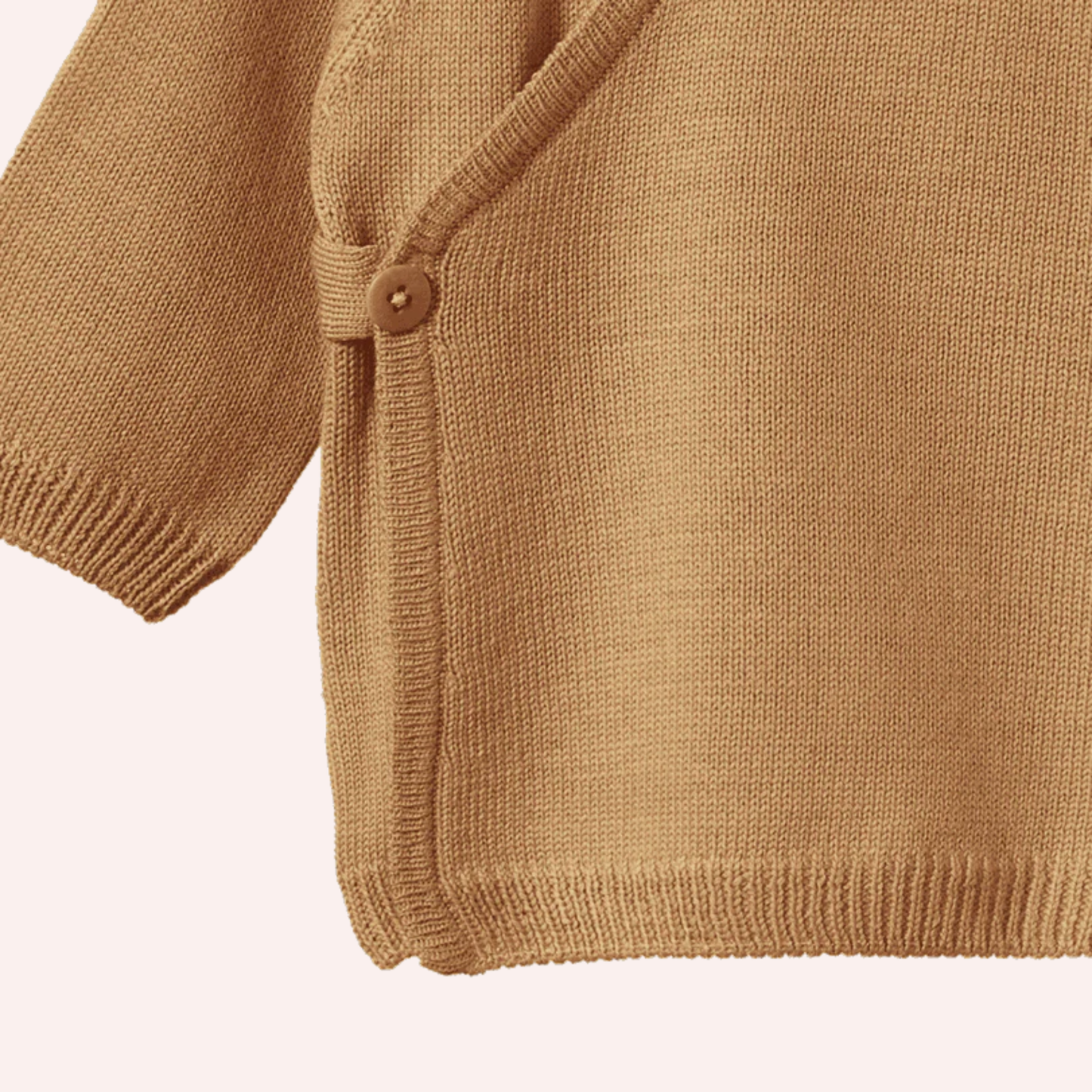 Merino Wool Knit Kimono Jacket - Caramel