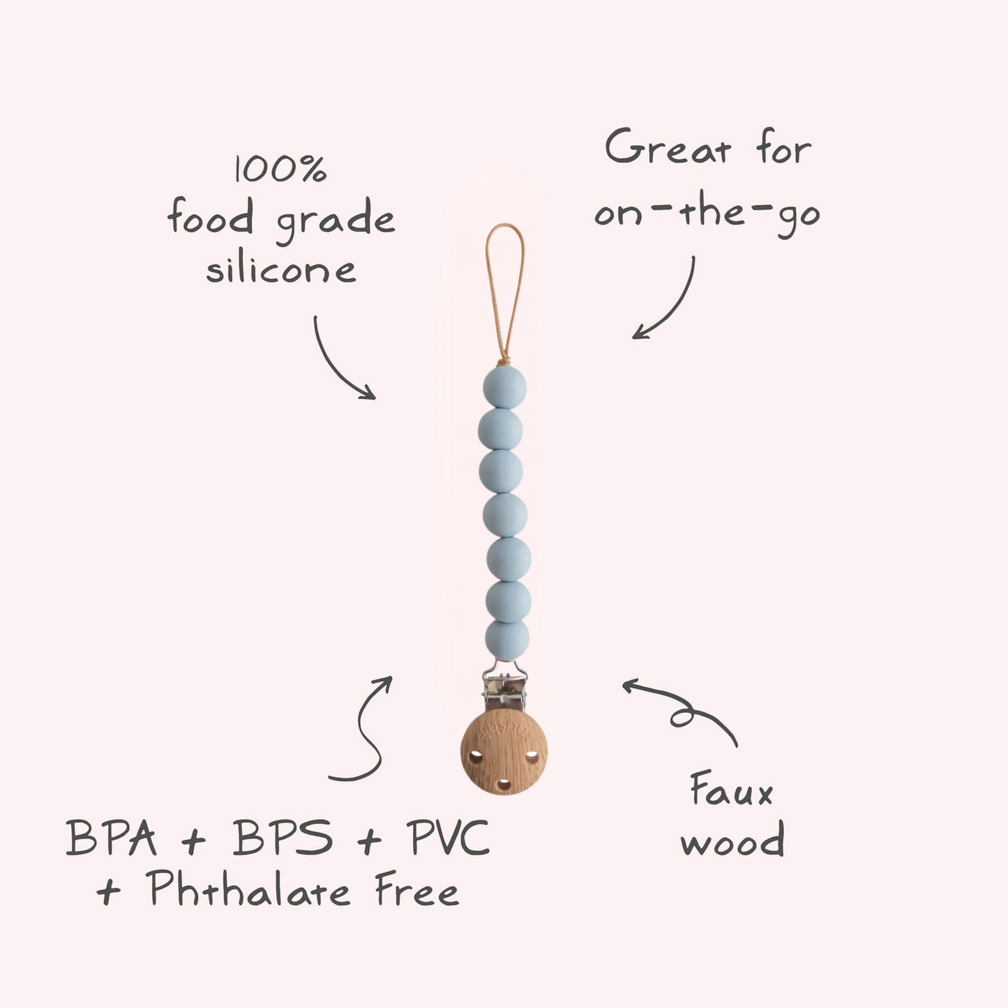 Mushie Pacifier Clip Halo - Cloud