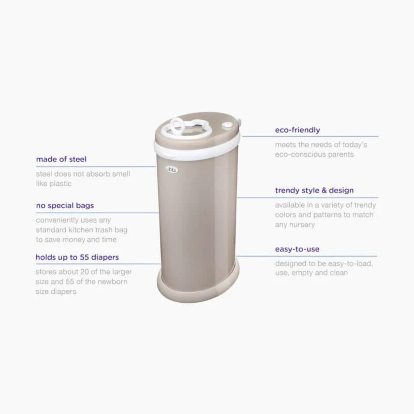 Nappy Pail - Matte Taupe