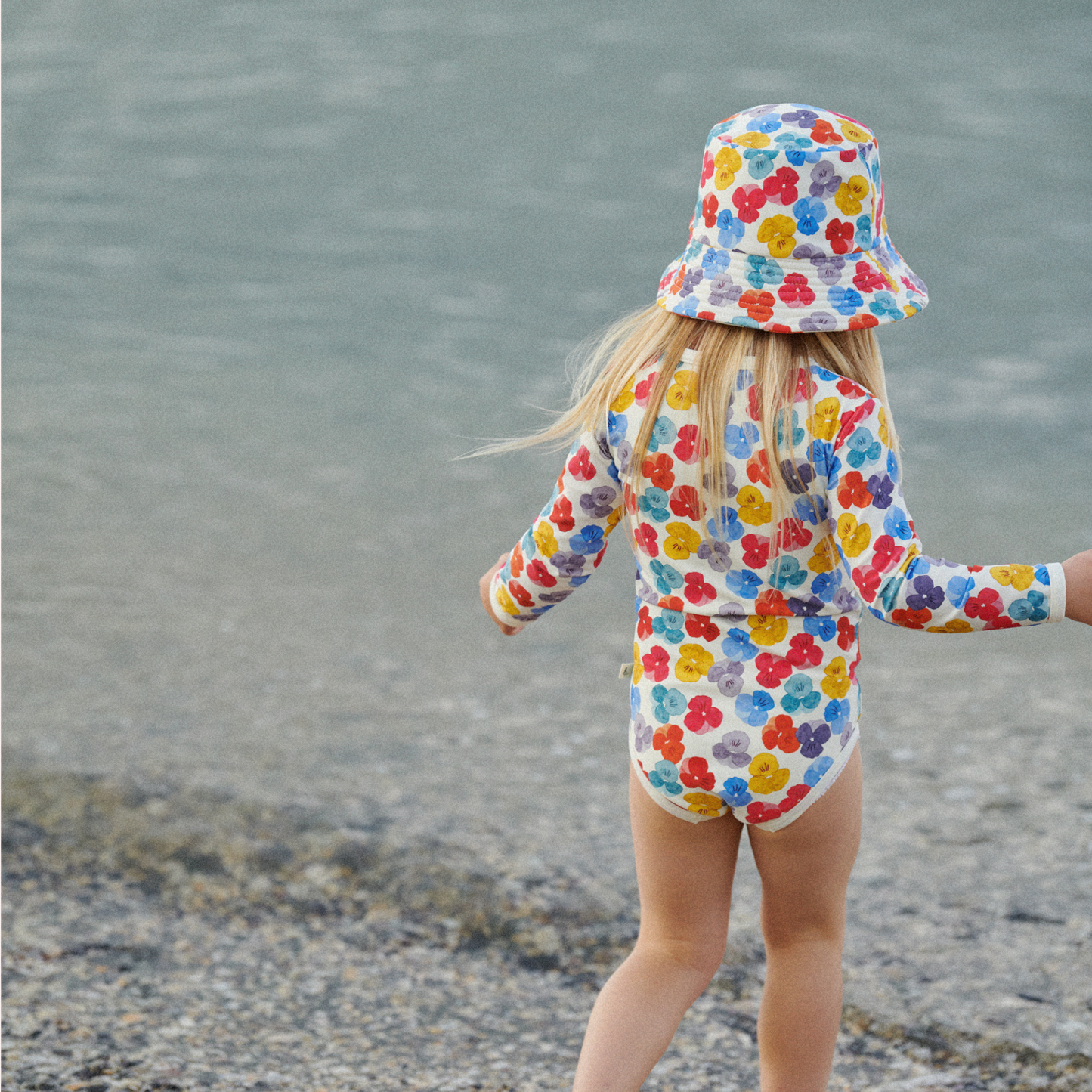 One Piece Bathing Swimsuit - Painted Delphine Print