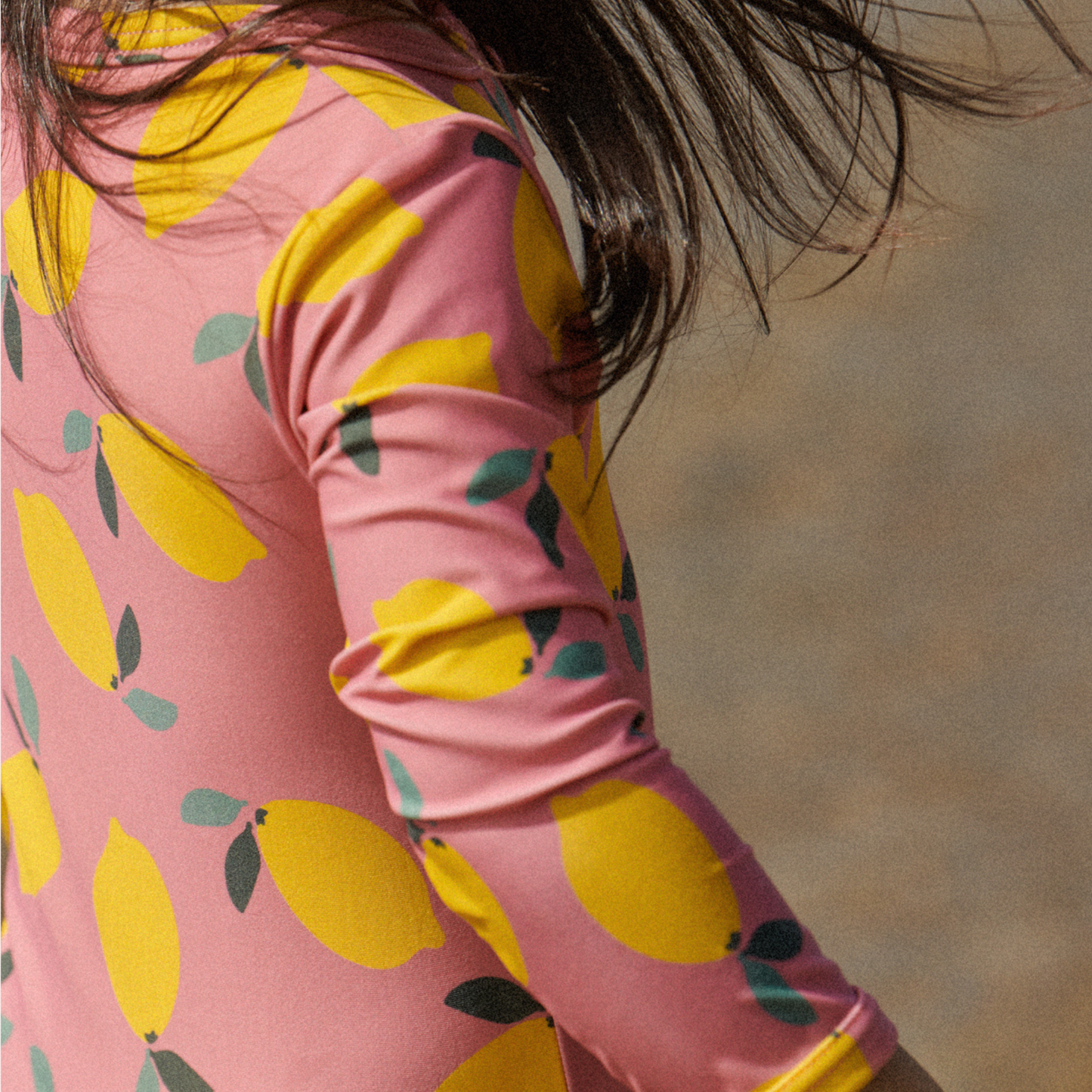 One Piece Bathing Trunks - Lemmony Rose Print