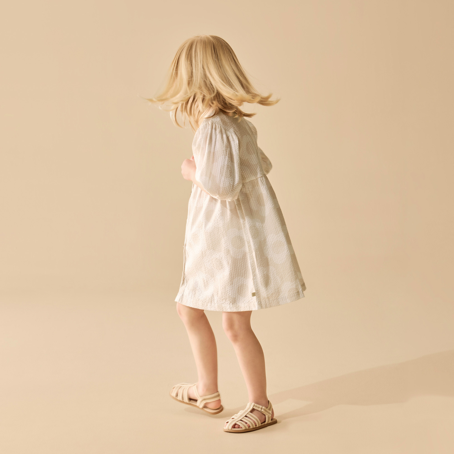 Organic Button Dress - Daisy Bloom