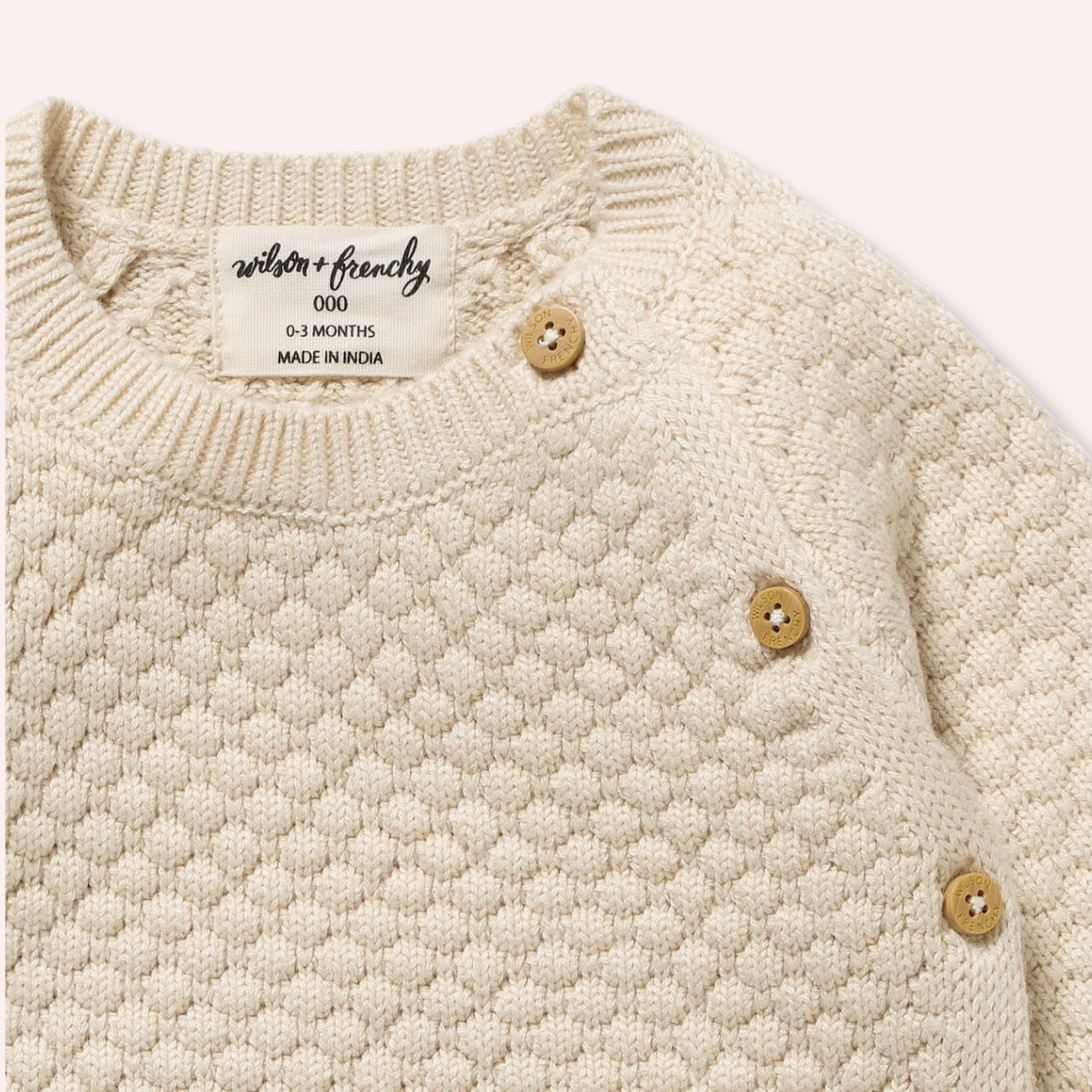 Organic Knitted Bubble Kimono Cardigan - Cream