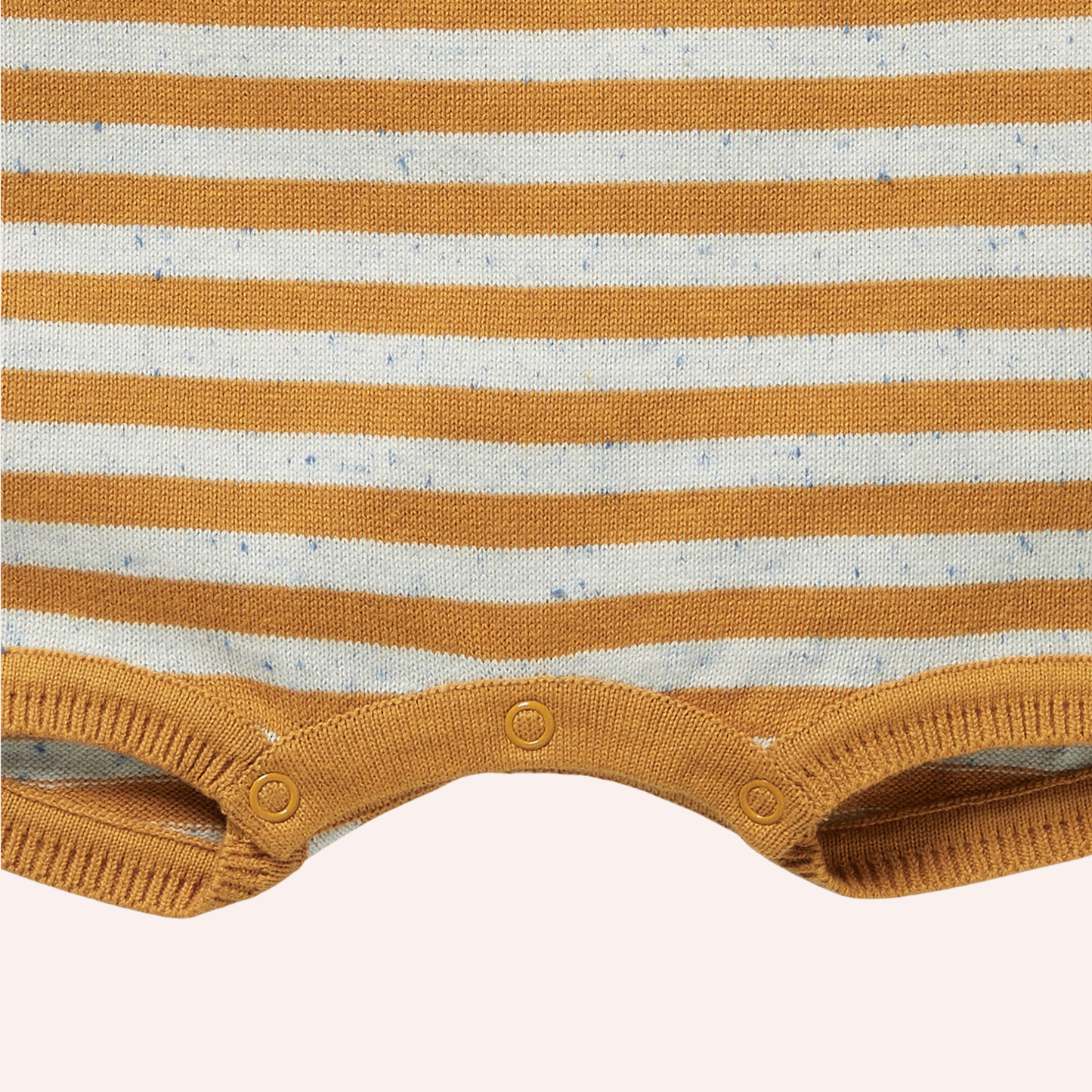 Organic Knitted Growsuit - Golden Wave Stripe