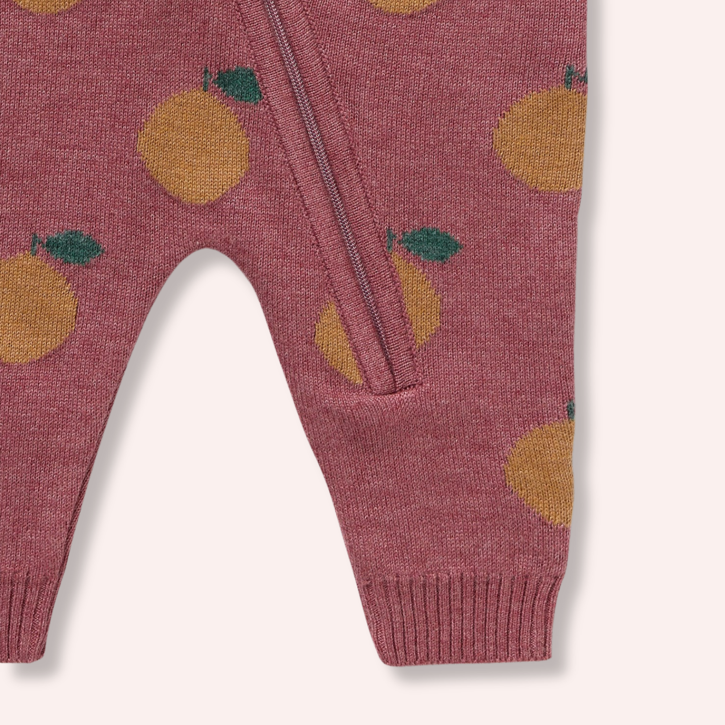 Organic Knitted Jacquard Growsuit - Clementine