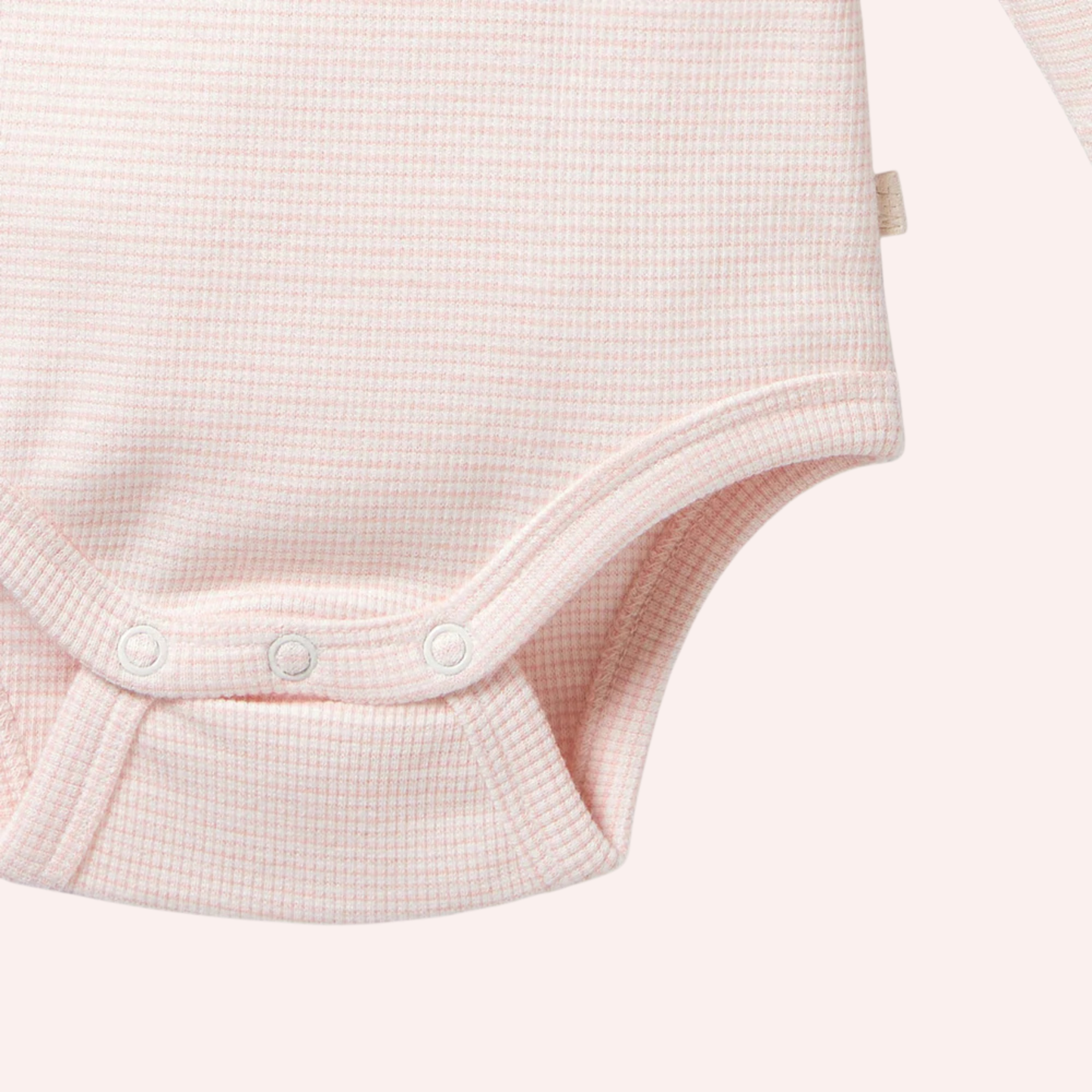 Organic Stripe Rib Long Sleeved Bodysuit - Cantaloupe