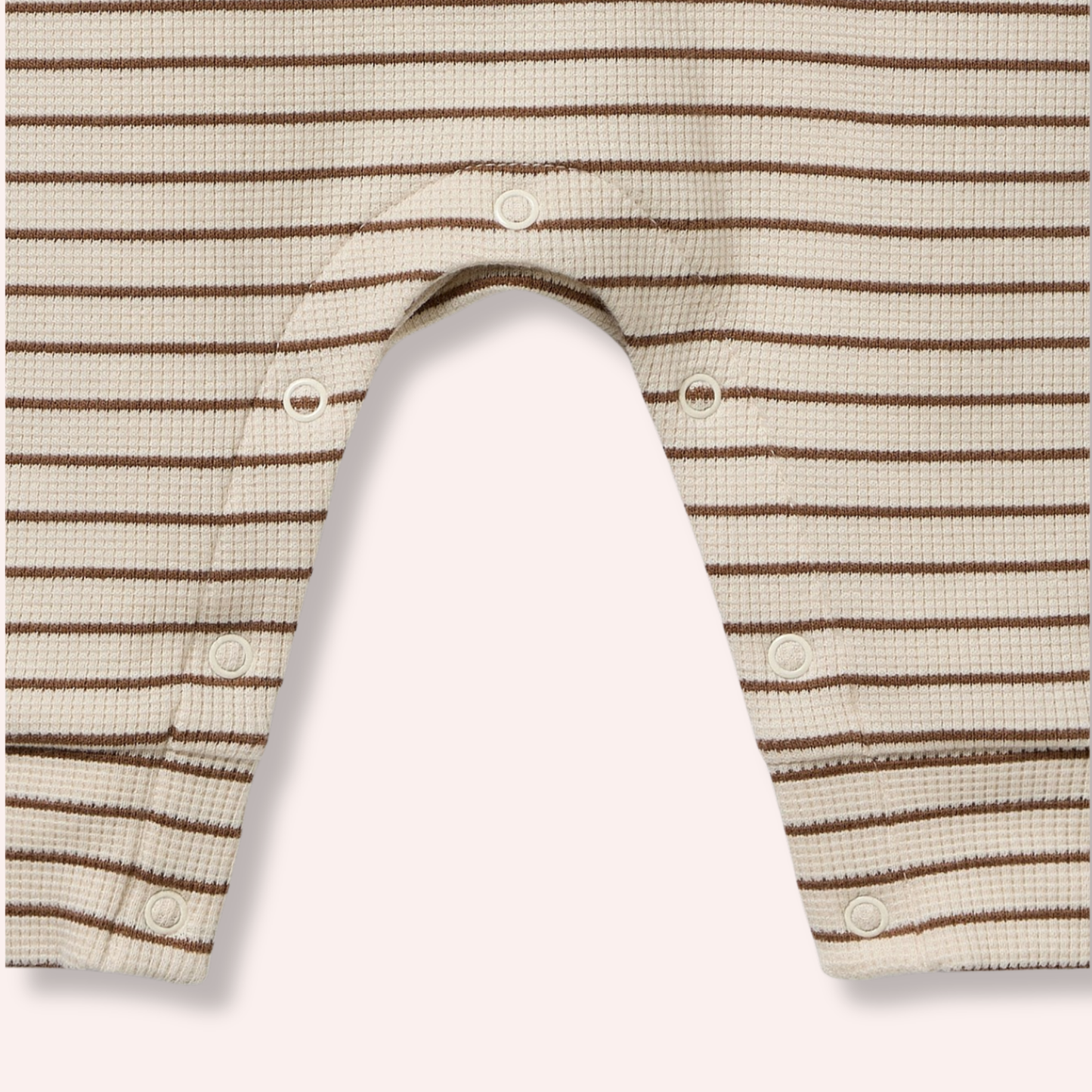 Organic Waffle Overall - Nutmeg Stripe