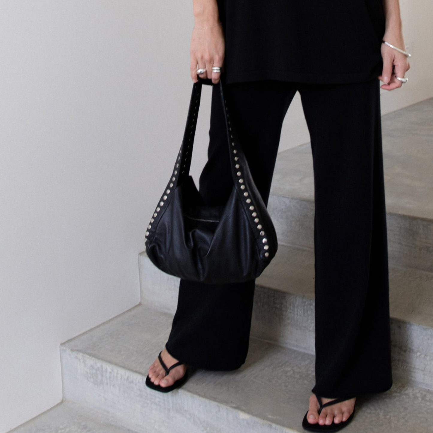 Organic Cotton Knit Pant Black