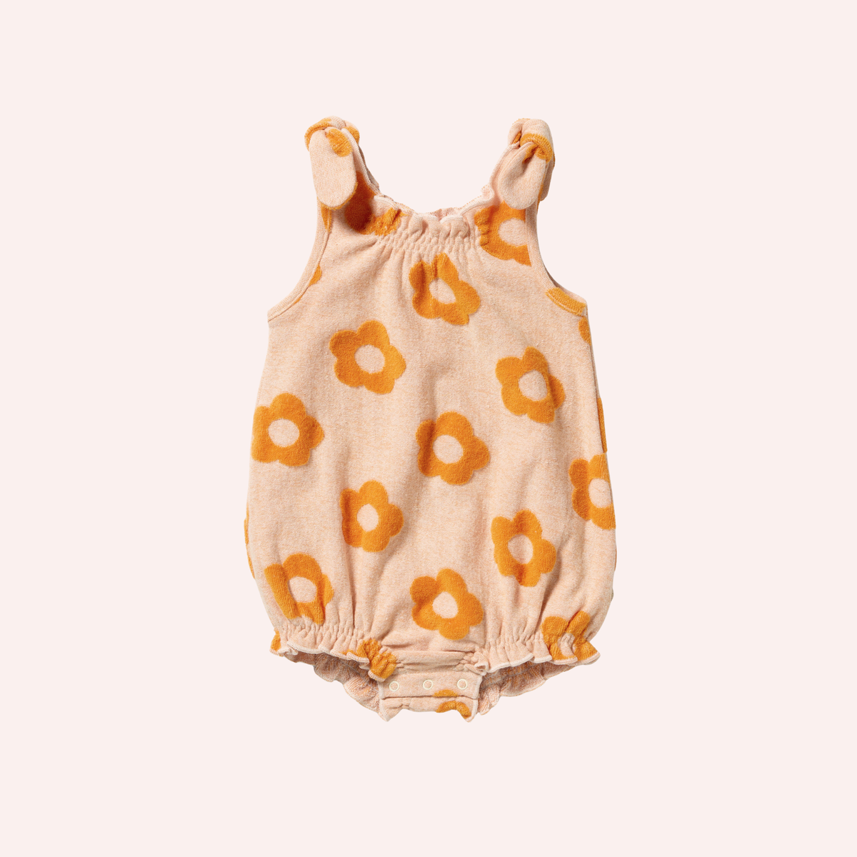 Organic Terry Tie Playsuit - Daisy Glow