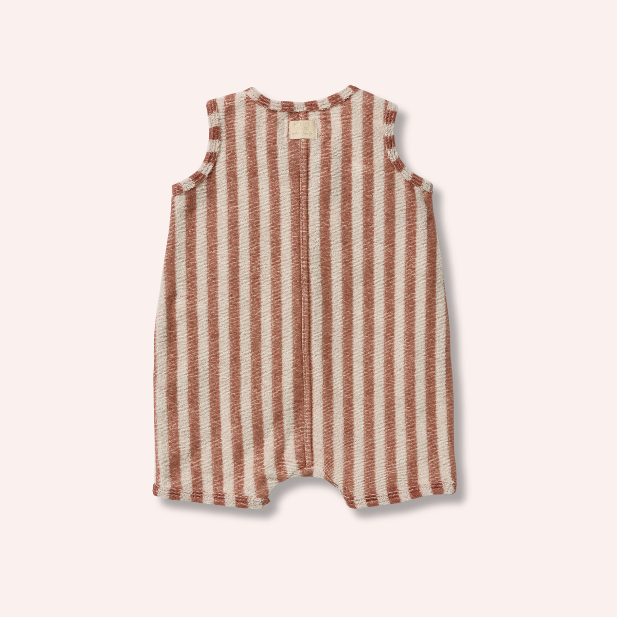 Organic Terry Growsuit - Cherry Cola Stripe