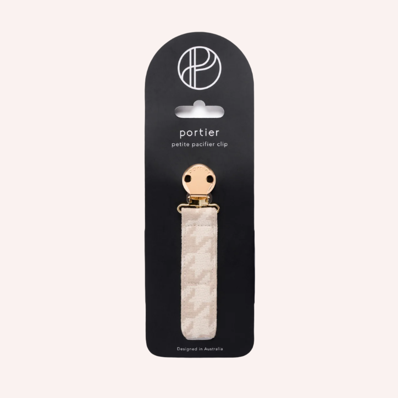 Petite Pacifier Clip - Houndstooth Neutral