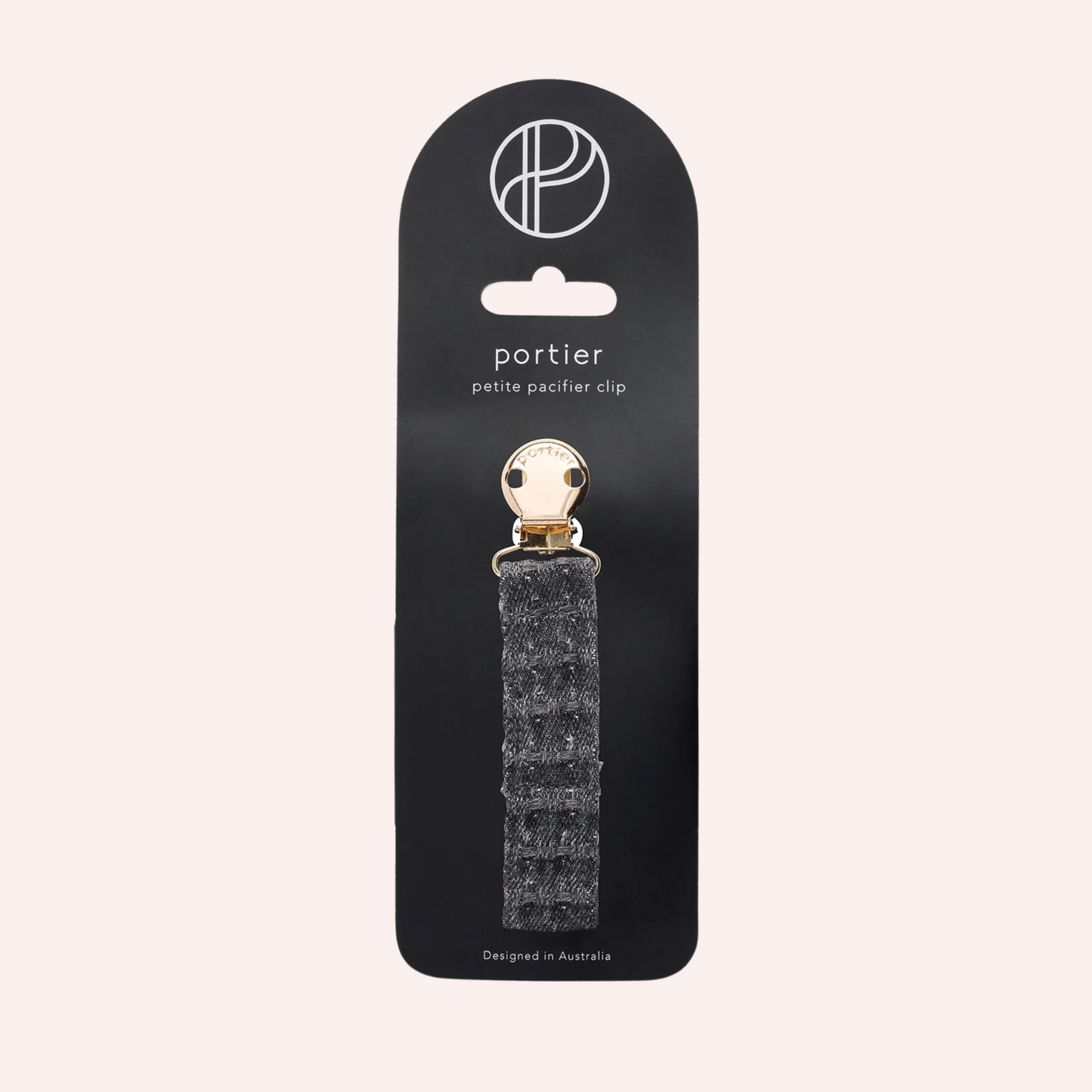 Petite Pacifier Clip - Charcoal Denim