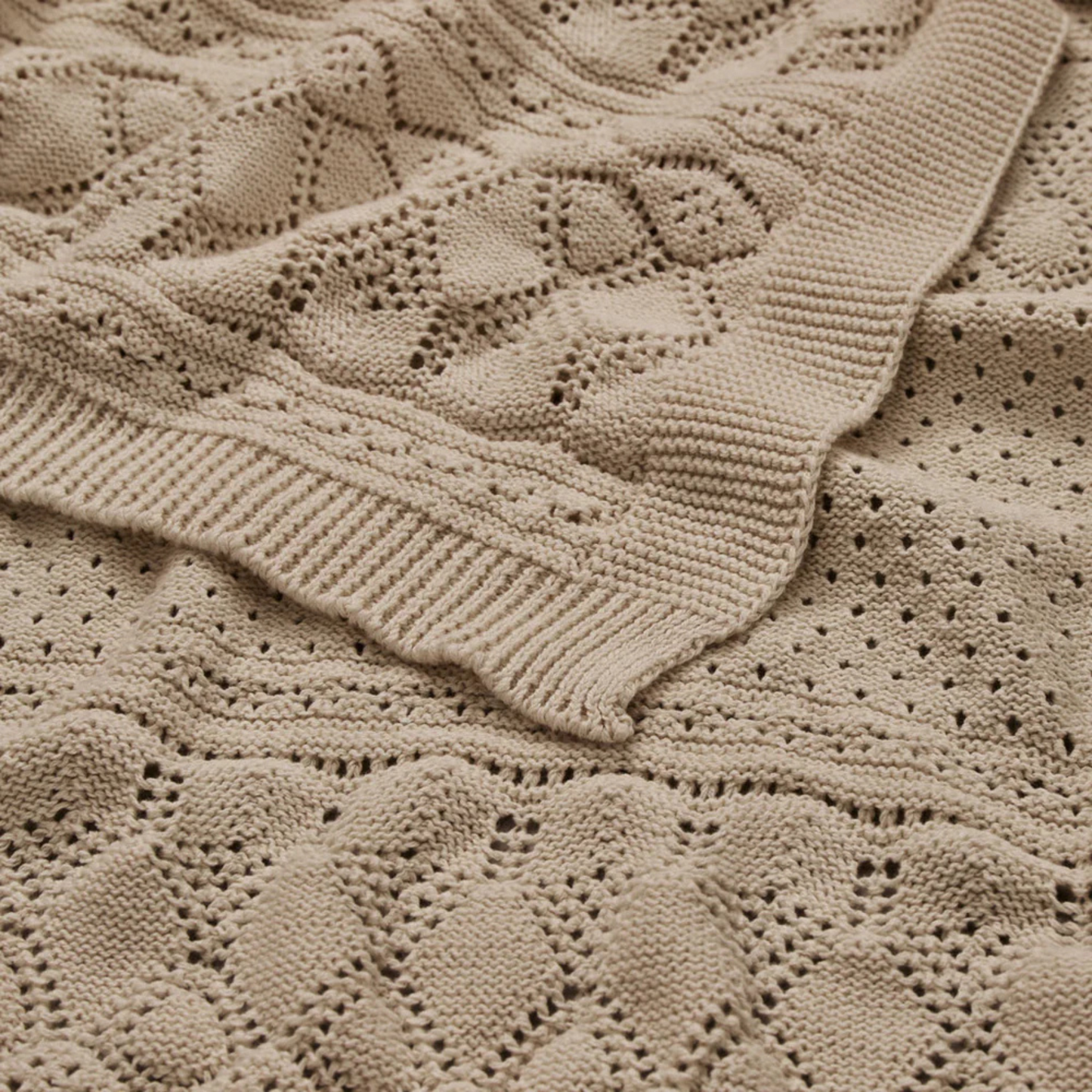 Pointelle Baby Knit Throw - Hazel