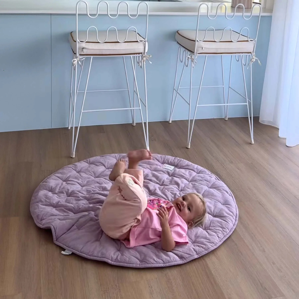 Quilted Cotton Baby Play Mat - Lilac
