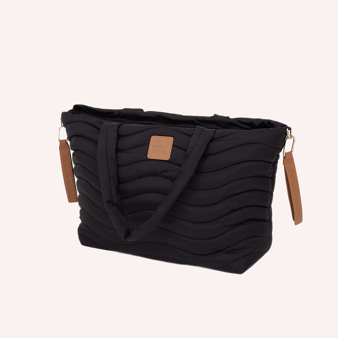 Wave Quilted Baby Bag - Black