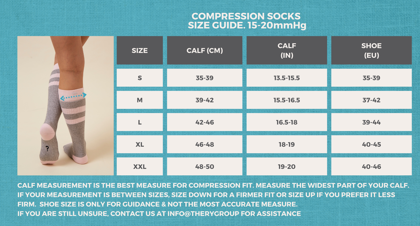 The Comforter Maternity Compression Sock - Charcoal Marle/White