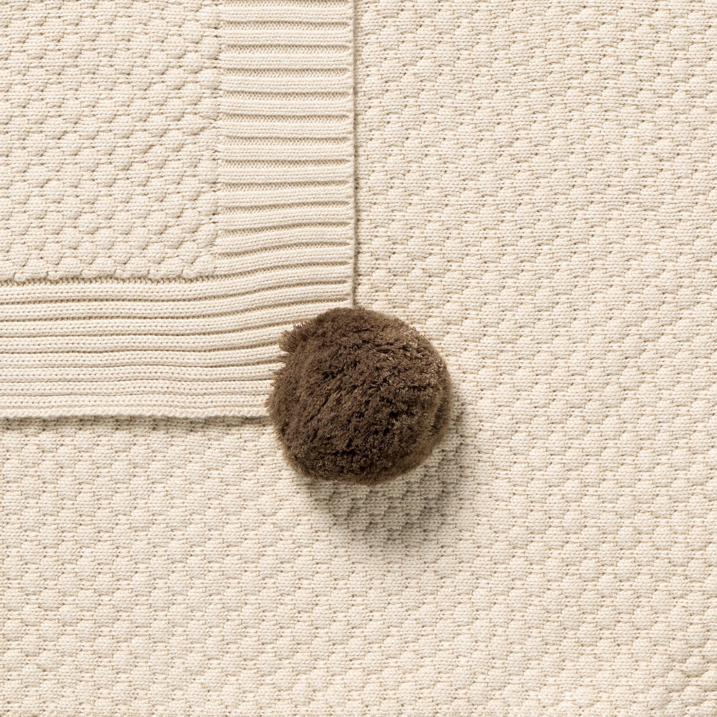 Organic Knitted Bubble Blanket - Cream