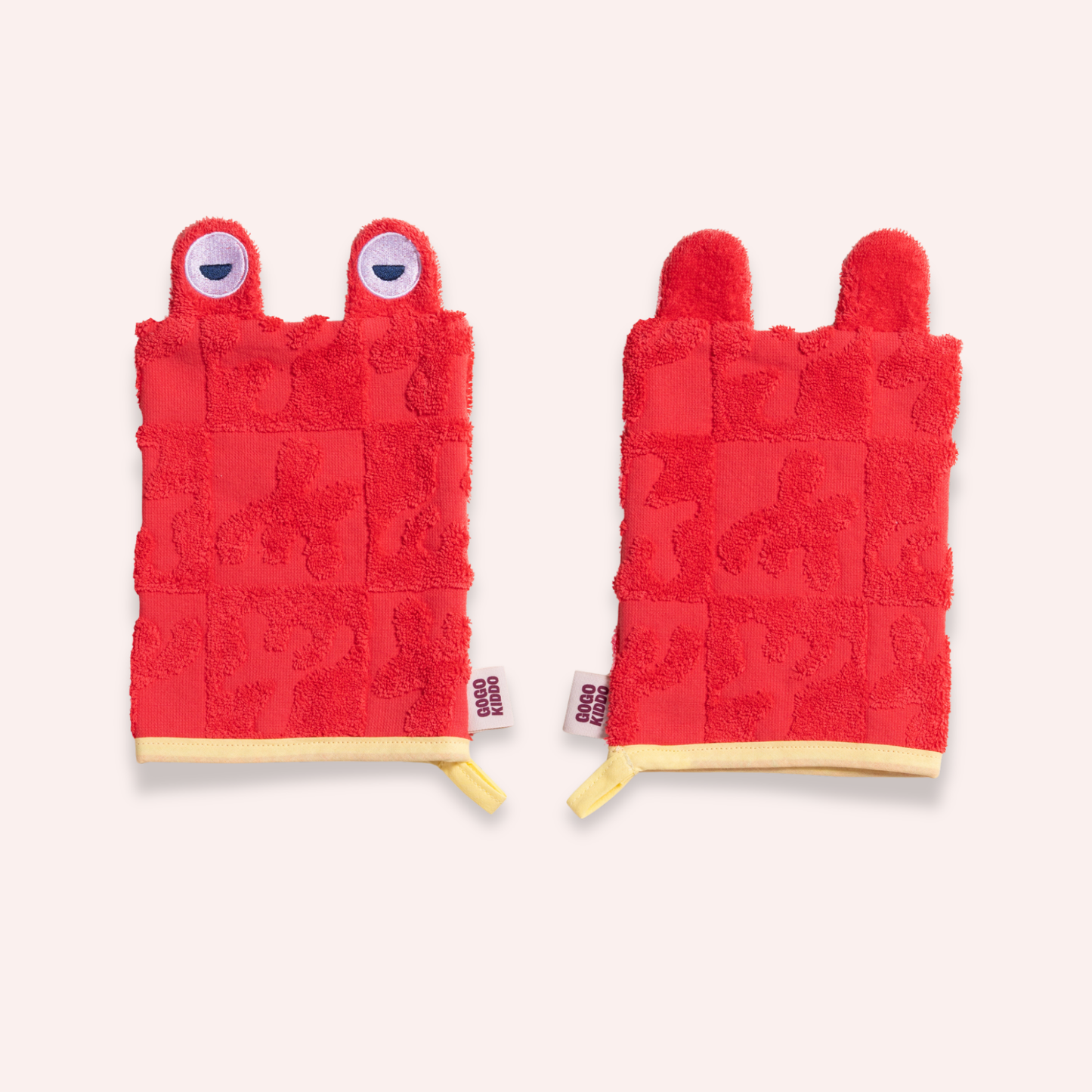 Super Soft Friendly Wash Mitt Duo - Crab Red