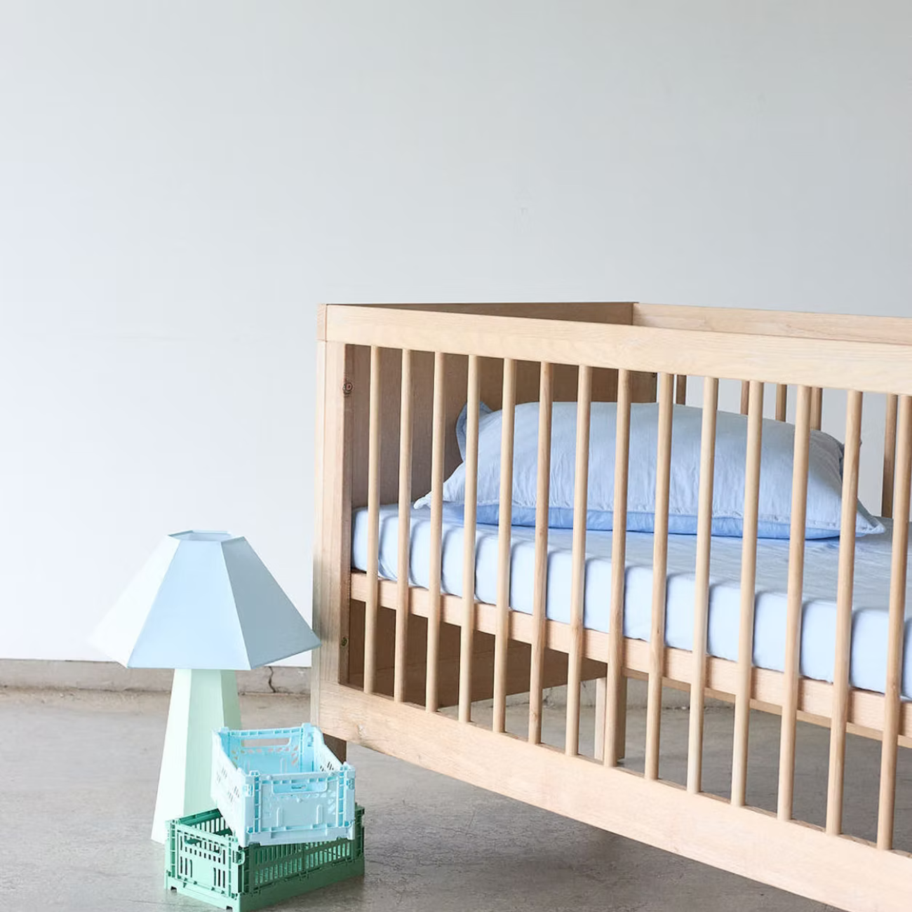 Waterproof Fitted Sheet - Washed Blue