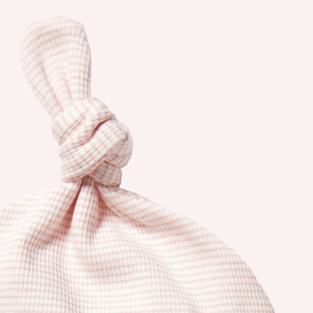 Organic Stripe Rib Knot Hat - Cantaloupe