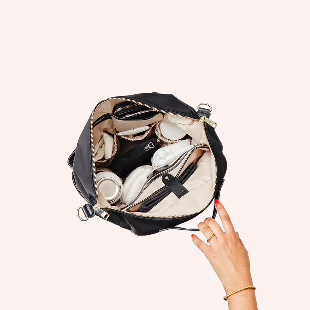 Stevie Nylon Backpack - Black/Gold