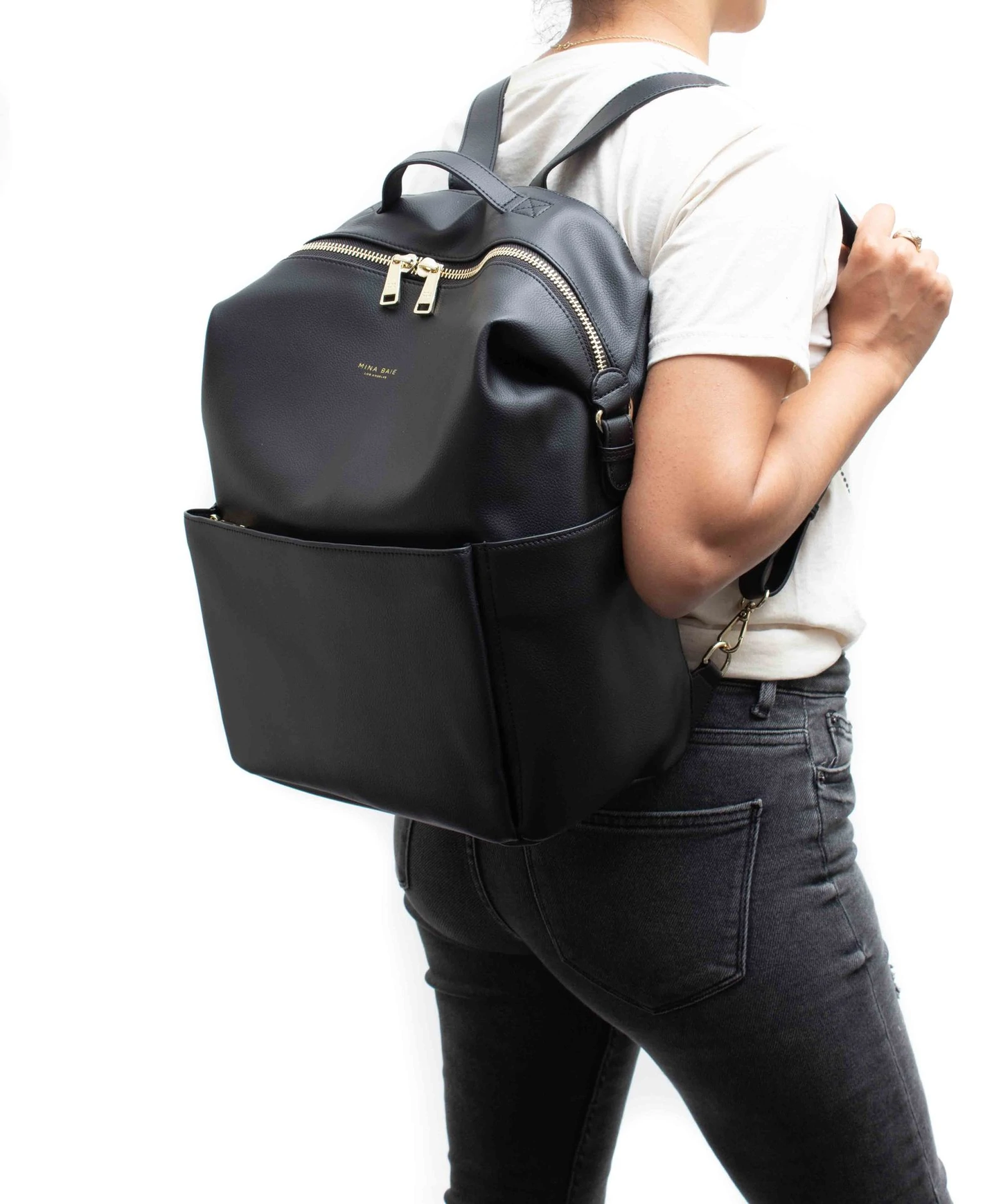 Stevie Vegan Backpack - Black/Gold