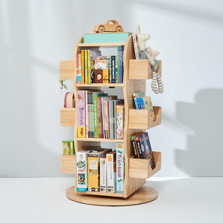 Rotating wooden book-stand