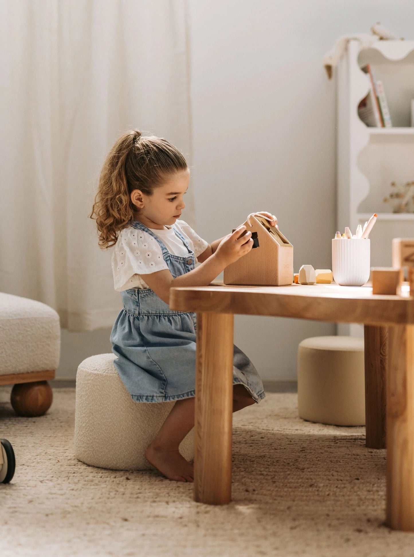 Leon Activity Table & Remi Stool Package - Ivory, Ecru, Latte