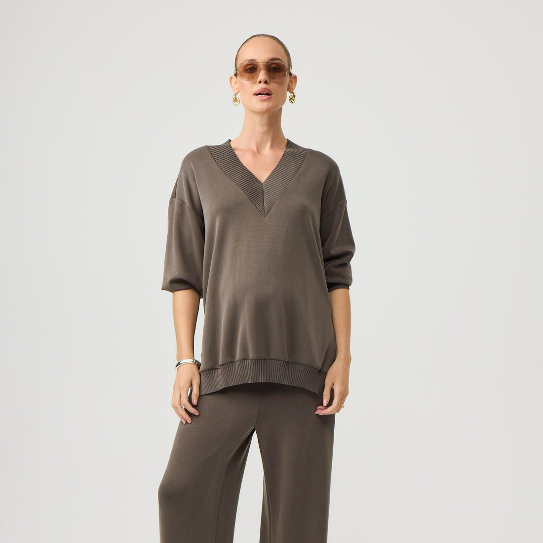 Lucia Lounge Top - Truffle