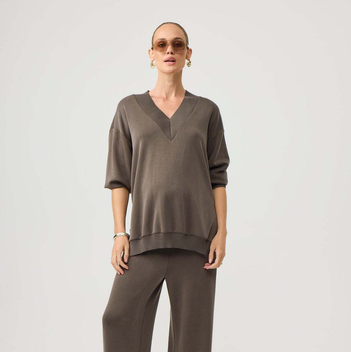 Lucia Lounge Top - Truffle