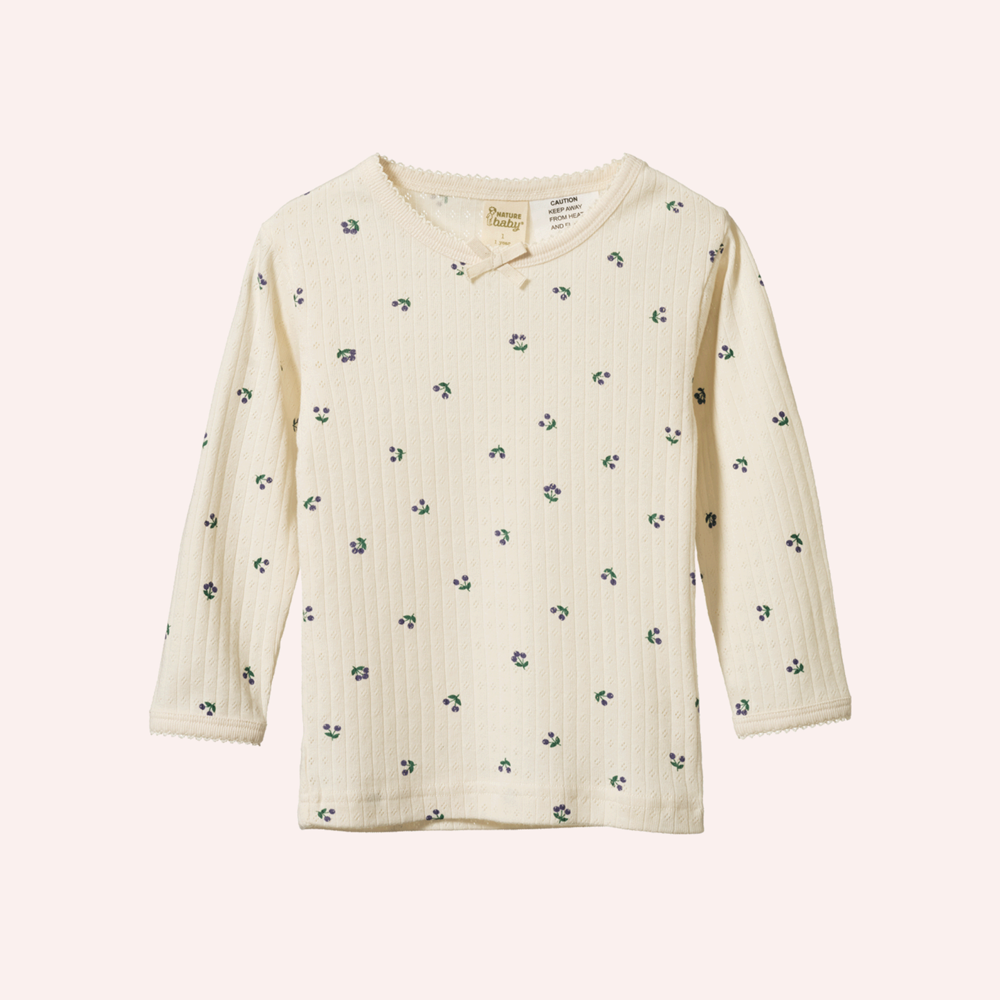 Long Sleeve Pyjamas Set Pointelle - Winter Berry Print