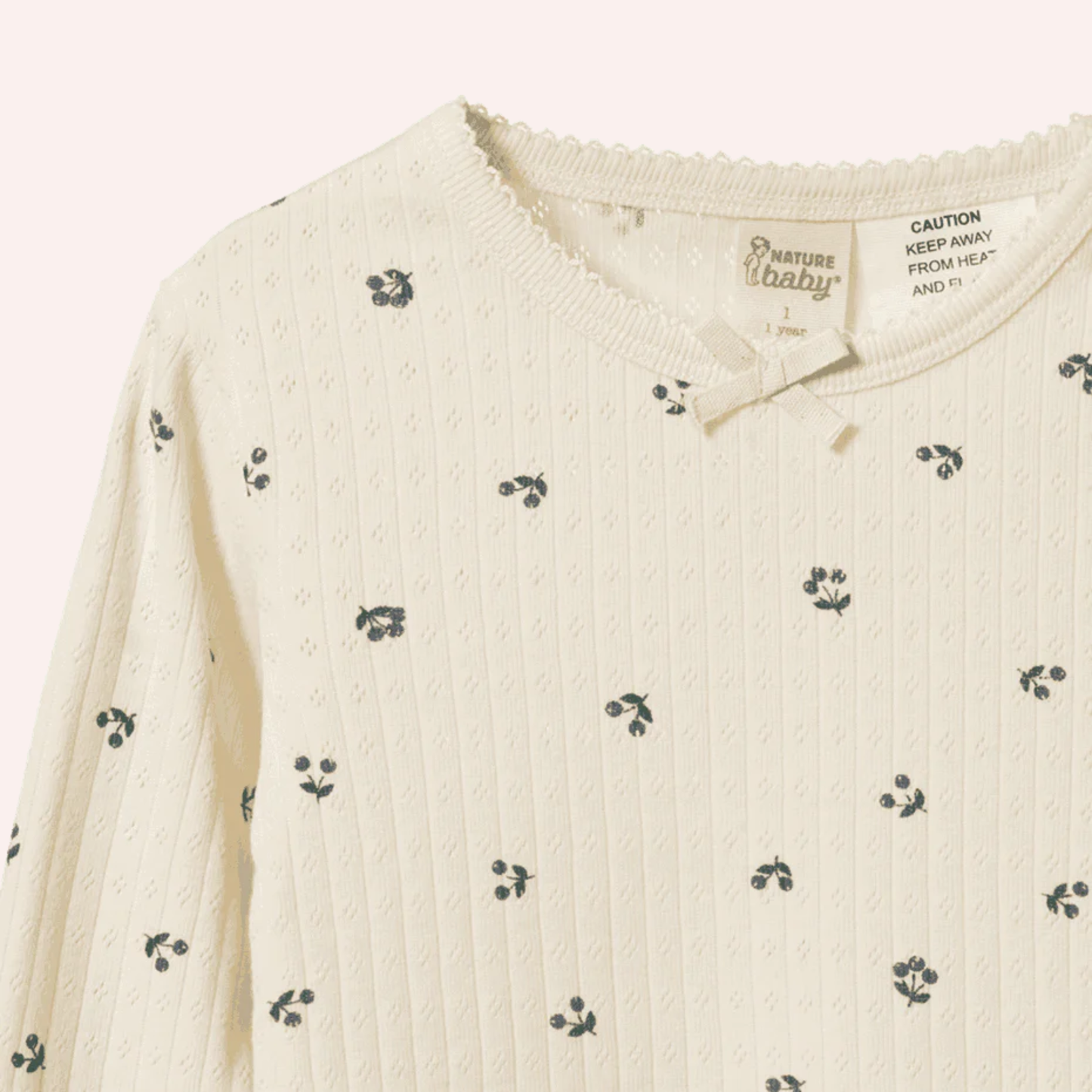 Long Sleeve Pyjamas Set Pointelle - Winter Berry Print