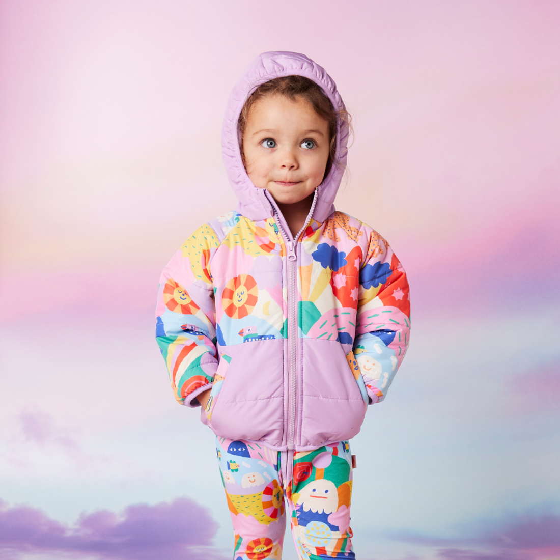 Kids Puffer Jacket - Rainbow Valley